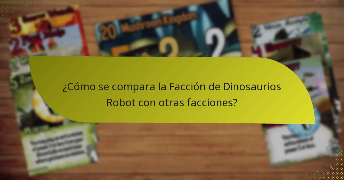 ¿Cómo se compara la Facción de Dinosaurios Robot con otras facciones?