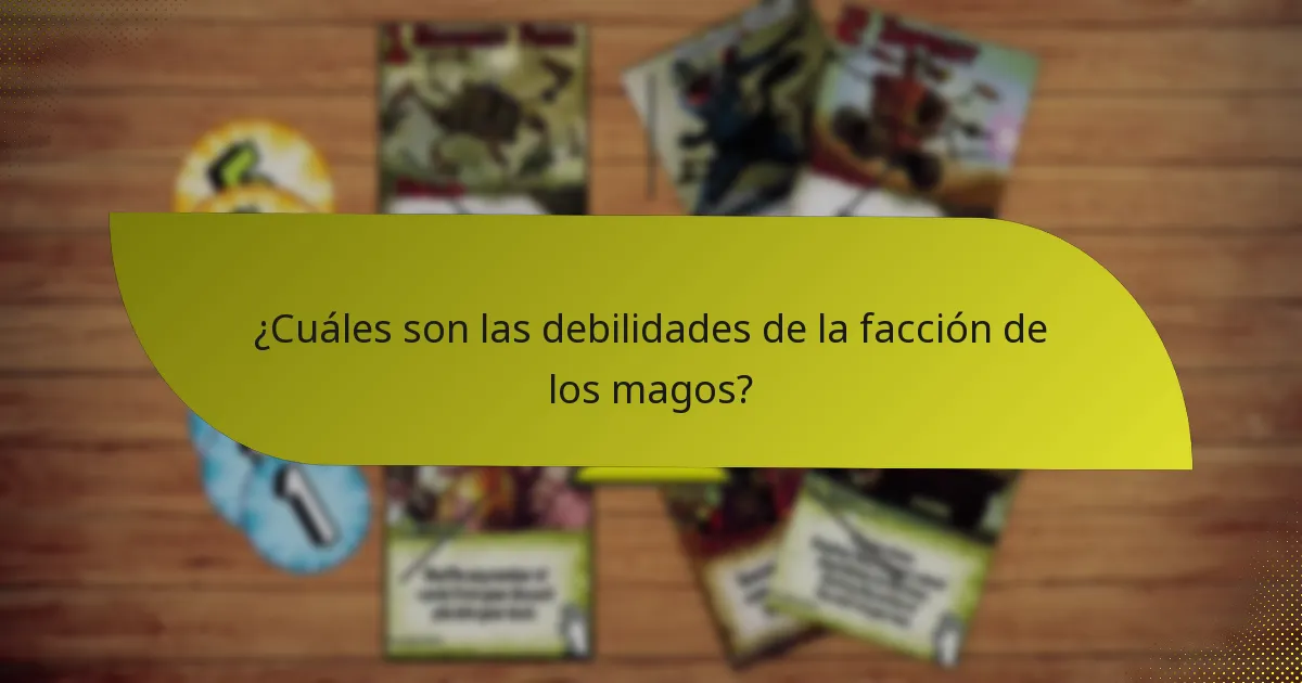 ¿Cuáles son las debilidades de la facción de los magos?