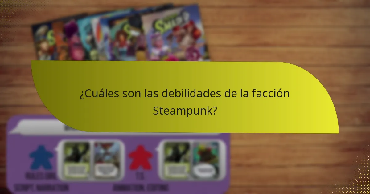 ¿Cuáles son las debilidades de la facción Steampunk?