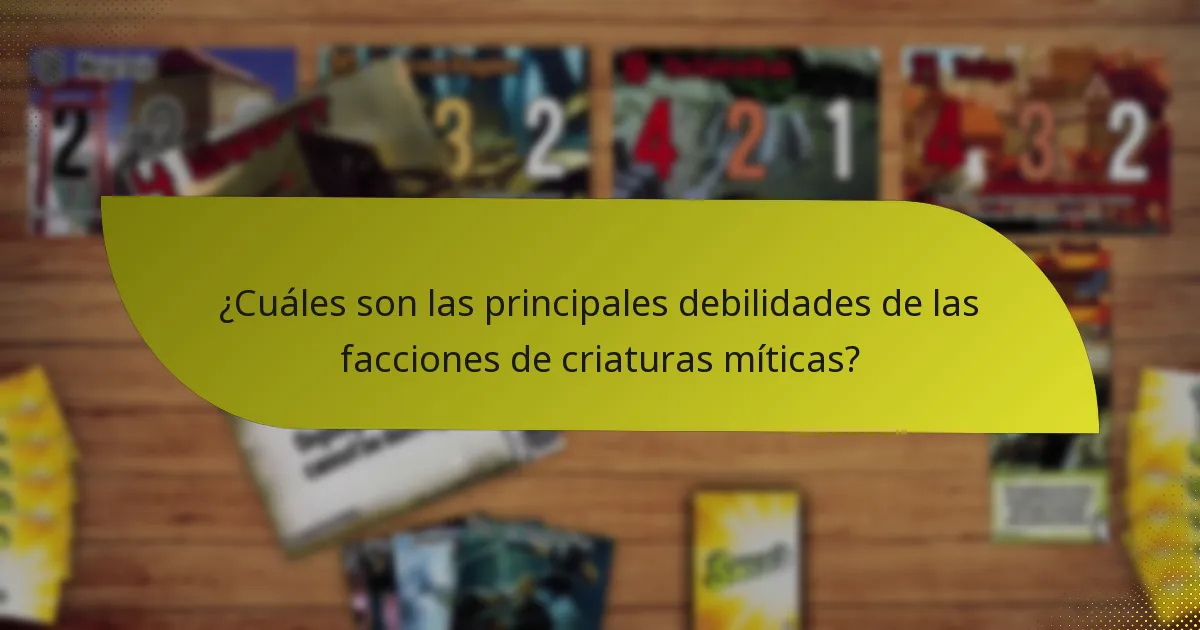 ¿Cuáles son las principales debilidades de las facciones de criaturas míticas?