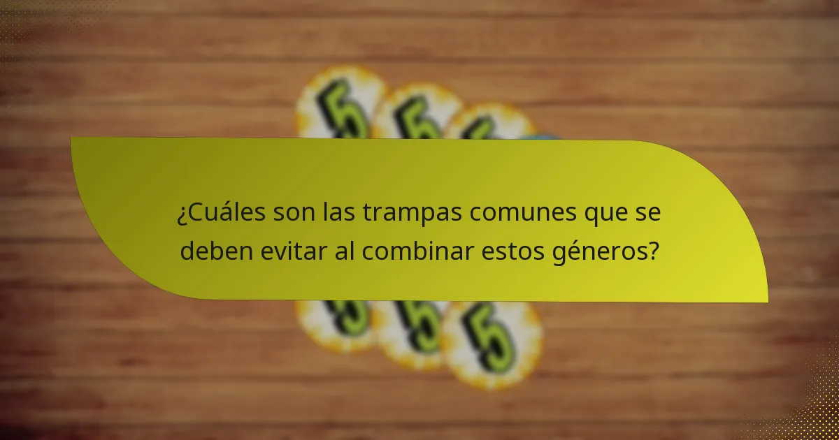 ¿Cuáles son las trampas comunes que se deben evitar al combinar estos géneros?